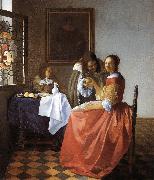 Jan Vermeer A Lady and Two Gentlemen oil painting picture wholesale